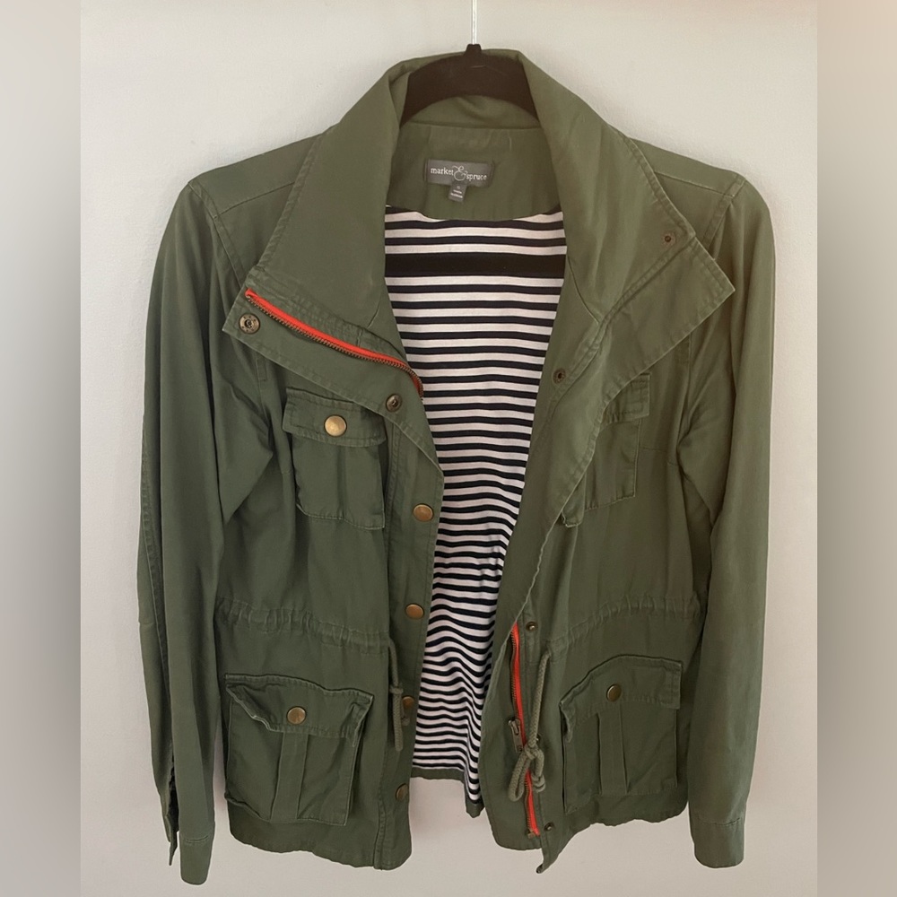 Market & Spruce cargo jacket olive green size small stitch fix